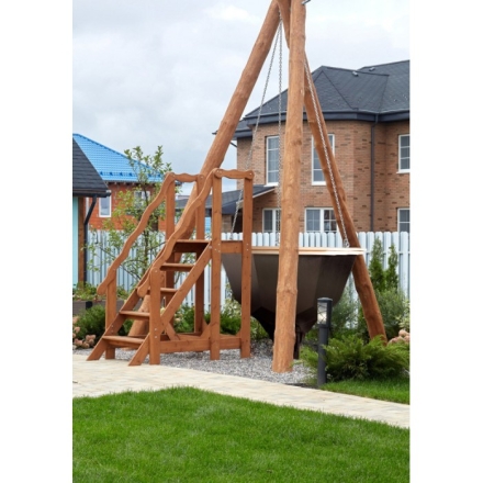 Сибирский банный чан &quot;Бриллиант Сибири&quot; на бревнах + печь (нерж. сталь) 1850 мм, фото 1