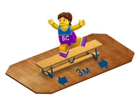 Скамейка гимнастическая 3,0 м на металлических ножках, фото 1