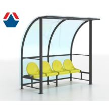 Скамейка для запасных игроков на 4 места (с навесом из поликарбоната)