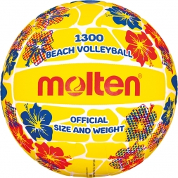 Мяч вол. пляжн. &quot;MOLTEN V5B1300-FY&quot; р.5, мат. синт.кожа ПВХ, маш.сш, бут.кам,желто-красн-бел-синий