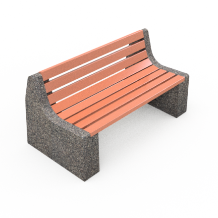 Скамейка «Швейцария со спинкой» бетонная, ДШВ - 170*81*81, вес - 300 кг, фото 1