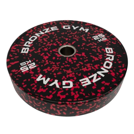 Диск бамперный BRONZE GYM камуфляж красный 25кг, фото 2