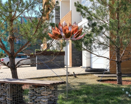 Медная скульптура Лотос Увеличенный размер, фото 2