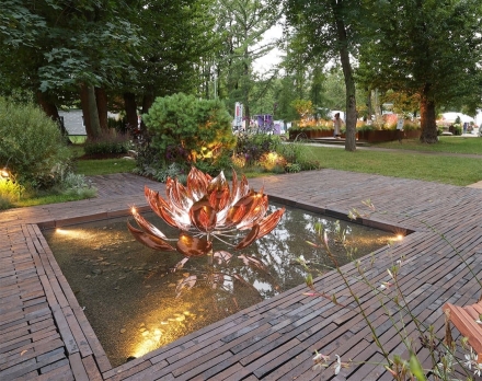 Медная скульптура Лотос Увеличенный размер, фото 5