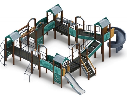 Детская игровая площадка Остров детства (Тайга) (винтовой скат) Н 1200, горка Н 2000 ДИК 2.01.8.02-03, фото 2