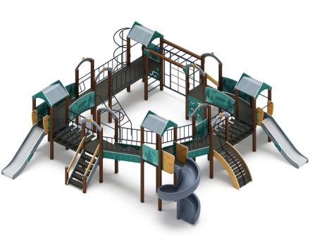 Детская игровая площадка Остров детства (Тайга) (винтовой скат) Н 1200, горка Н 2000 ДИК 2.01.8.02-03, фото 1