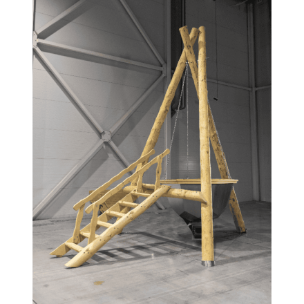 Сибирский банный чан &quot;Бриллиант Сибири&quot; на бревнах + печь (нерж. сталь) 1850 мм светлый, фото 1