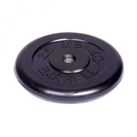 Диск обрезиненный Barbell d 31 мм чёрный 2,5 кг, фото 1