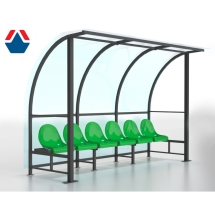 Скамейка для запасных игроков на 6 мест (с навесом из поликарбоната)