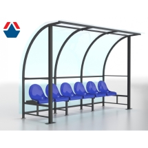 Скамейка для запасных игроков на 6 мест (с навесом из поликарбоната)