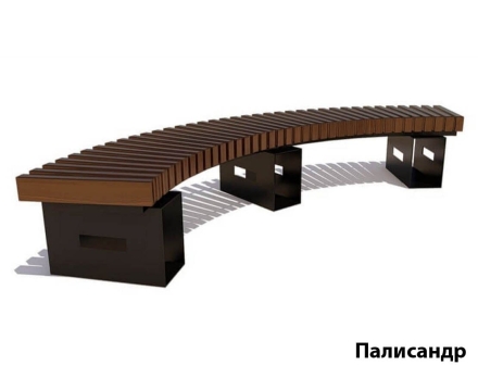 Парковая скамейка Сити, Сосна (внутренний радиус 1500 мм) Пол круга (брус 43х90 мм), фото 2