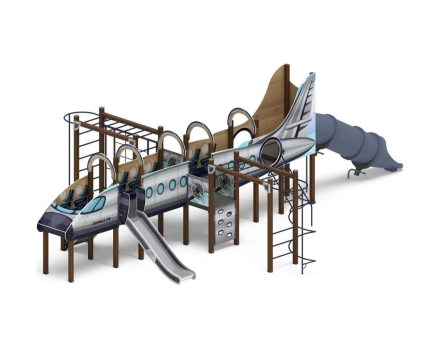 Детская игровая площадка Аэроплан (Техно) ДИК 2.03.4.04-03 Н=1200 Н=1500, фото 1