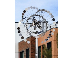 Скульптура из нержавеющей стали Бриз Малый размер, трубчатое основание из обычной стали, фото 8