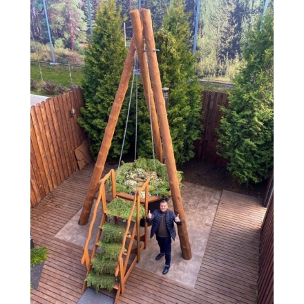 Сибирский банный чан &quot;Бриллиант Сибири&quot; на бревнах + печь (черный металл) 1850 мм, фото 4