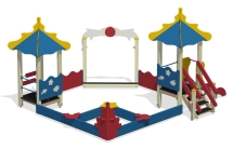 Песочный дворик Коралл ПС-16.3 с горкой для детской площадки Песочный дворик Коралл ПС-16.3 с горкой для детской площадки