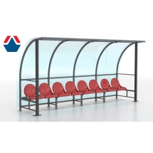 Скамейка для запасных игроков на 8 мест (с навесом из поликарбоната)