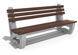 Скамейка бетонная «Луиза со спинкой», габариты(см)-190*75*90, вес-145 кг