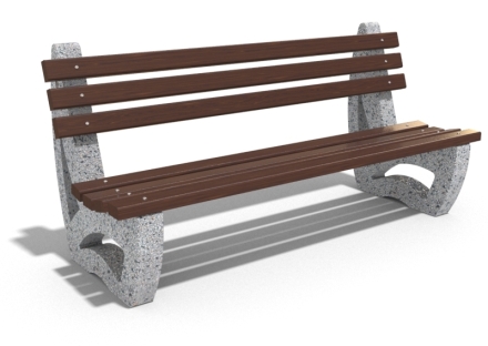 Скамейка бетонная «Луиза со спинкой», габариты(см)-190*75*90, вес-145 кг, фото 1