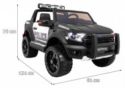 Детский электромобиль Ford Ranger Raptor Police с мигалками - DK-F150RP-BLACK-PAINT, фото 5