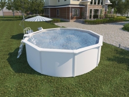 Бассейн диаметром 5,5 м. белый, фото 1