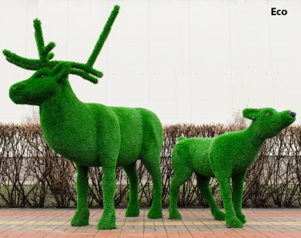 Топиари композиция олени, Малыш и Папа - газон Deluxe, фото 2