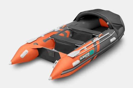 Gladiator C 370 AL ACTIVE Оранжево-темносерый моторная лодка ПВХ Алюминиевый пайол, фото 2
