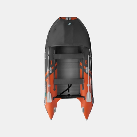 Gladiator C 370 AL ACTIVE Оранжево-темносерый моторная лодка ПВХ Алюминиевый пайол, фото 3