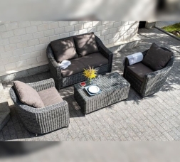 Зона 7 Кон Панна лаунж-зона из искусственного ротанга, цвет графит, фото 14