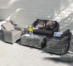 Зона 7 Кон Панна лаунж-зона из искусственного ротанга, цвет графит, фото 9
