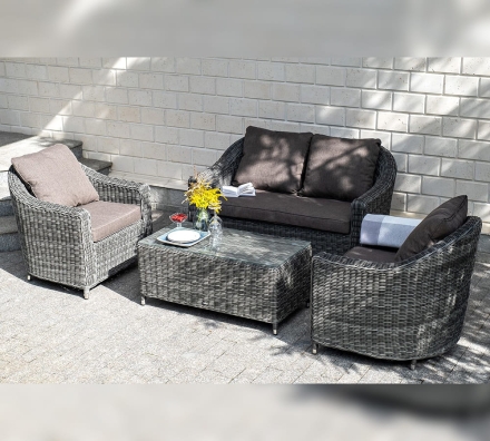 Зона 7 Кон Панна лаунж-зона из искусственного ротанга, цвет графит, фото 9