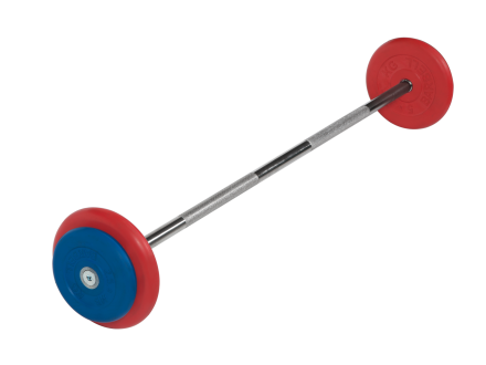 Штанга неразборная &quot;Barbell&quot; с цветными дисками d 25 мм, 20 кг, фото 1