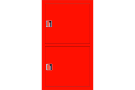 Навесной закрытый вертикальный шкаф Карелпожлиния ШПК-ДУБЛЬ-320-21 НЗВрК евро-ручка, в=1300, ш=540, г=230, 2-ПК, красный НФ-00000486-К НФ-00000037, фото 1