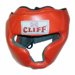 Шлем боксерский CLIFF закрытый (кожа) красный p.XL