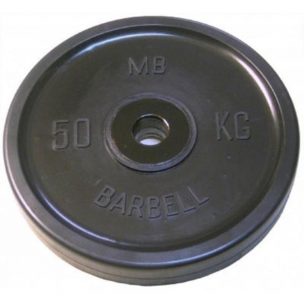 Диск BARBELL Евро-классик обрезиненный черный, 50 кг., фото 1