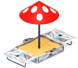 Песочница с крышкой средняя и навесом Грибок (Техно) - ИО 5.01.10-09, фото 3