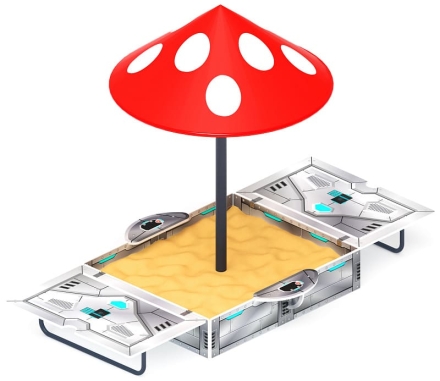 Песочница с крышкой средняя и навесом Грибок (Техно) - ИО 5.01.10-09, фото 3