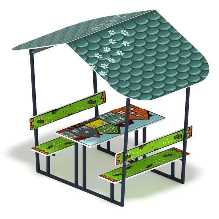 Столик детский с навесом (город) - МФ 31.01.08-05, фото 4