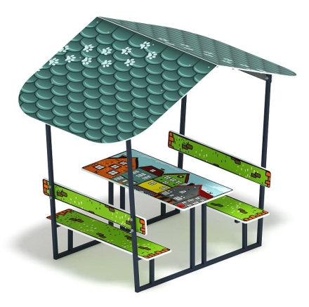 Столик детский с навесом (город) - МФ 31.01.08-05, фото 1