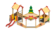 Песочный дворик Теремок ПС-29.1 с горкой для детской площадки Песочный дворик Теремок ПС-29.1 с горкой для детской площадки