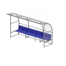 Скамейка для запасных игроков с навесом на 7 посадочных мест