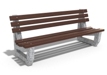 Скамейка бетонная «Фигурная со спинкой 2», габариты(см)-190*69*80, вес-105 кг