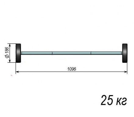 Штанга тренировочная 25кг ST580-25 , фото 1