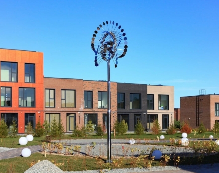 Скульптура из нержавеющей стали Бриз Стандартный размер, трубчатое основание из обычной стали, фото 8