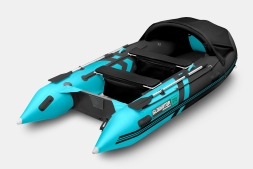 Gladiator C 370 AL ACTIVE Черно-бирюзовый моторная лодка ПВХ Алюминиевый пайол, фото 2