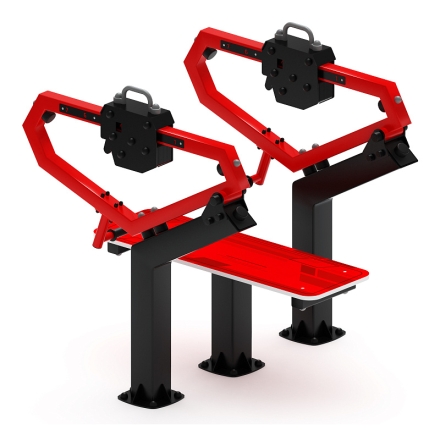 Жим лежа (красный) - Уличный тренажер - СТ 026-11.П, фото 1