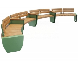 Скамейка радиусная TORUDA 065 1 м.п - со спинкой, фото 1