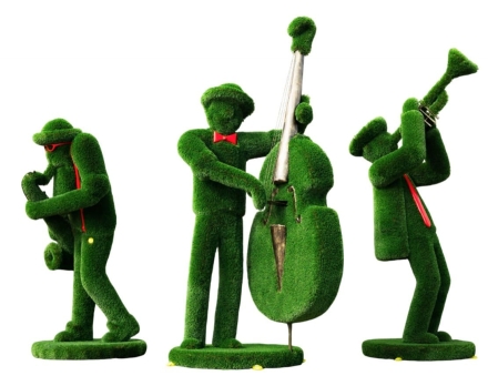 Топиари композиция музыканты звезды - Дэвис, Витуш, Гаррет - газон Deluxе, фото 2