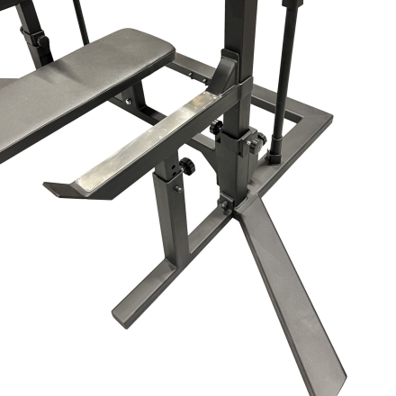 Соревновательная домкратная стойка для пауэрлифтинга со скамьей и страховочными упорами, фото 4