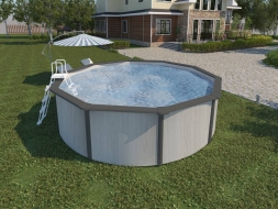 Бассейн диаметром 5,5 м. дерево серое, фото 1