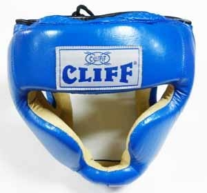 Шлем боксерский CLIFF закрытый (кожа) синий p.L, фото 1